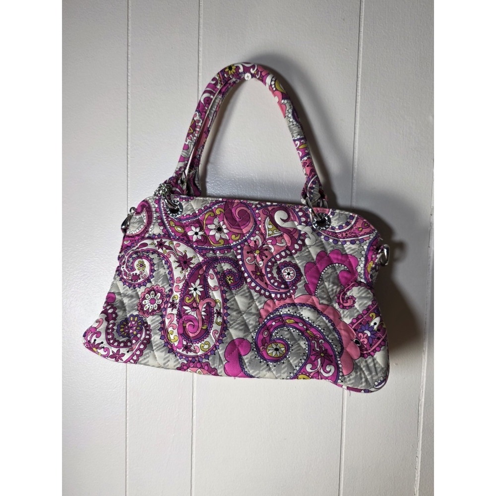 Vera Bradley Paisley Chain Bag Pink Quilted Shoulder Handbag Purse - Picture 2 of 5
